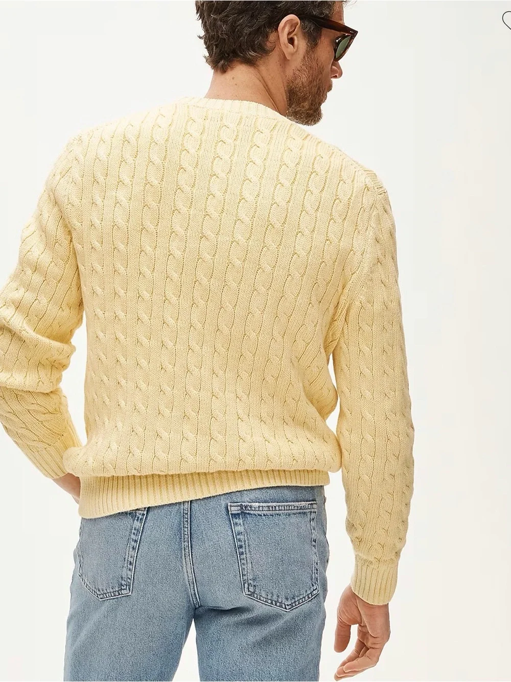 J. Crew Cream Cable-Knit Crewneck Sweater
